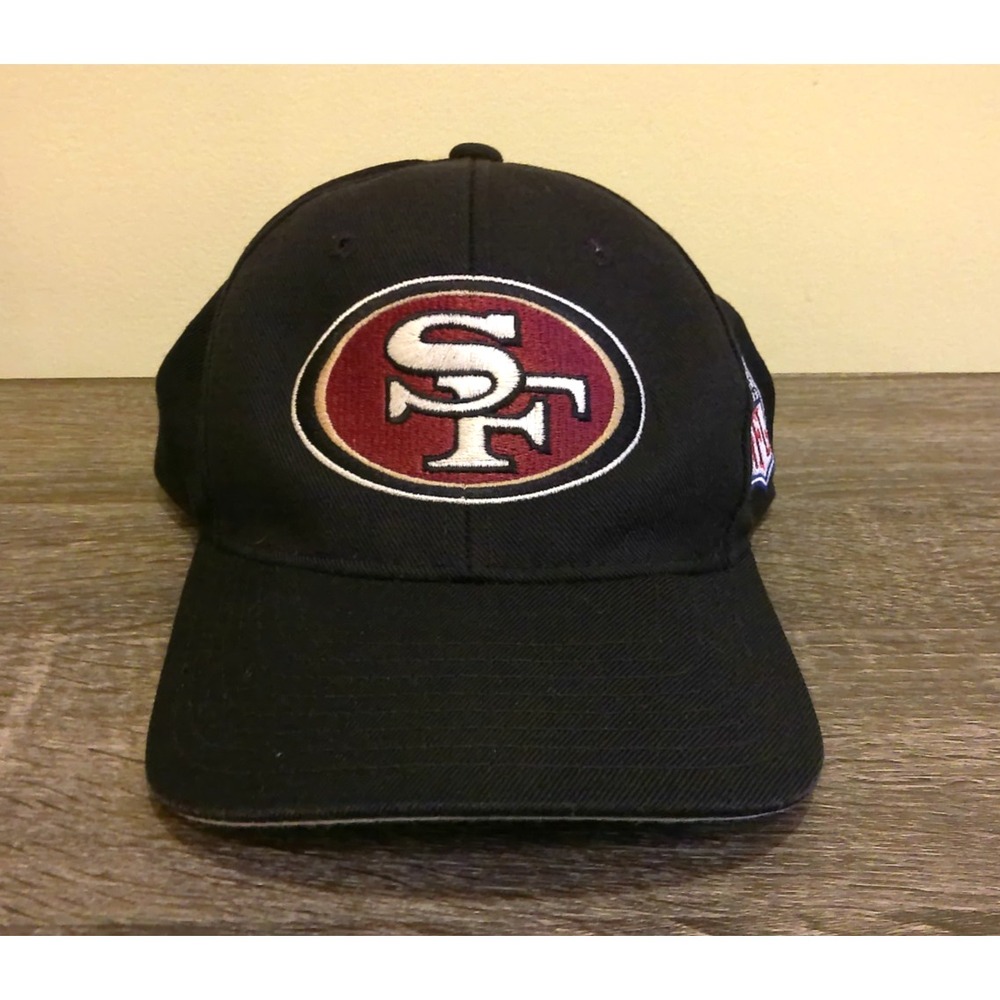 VINTAGE San Francisco 49ers Hat Cap Black NFL Pro Line Starter Spellout Strap
